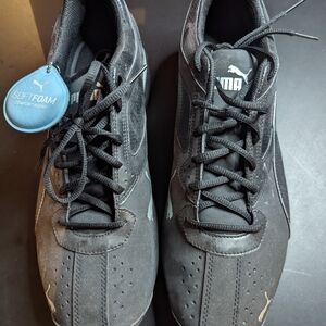 Puma Black Suede Sneakers Low-Top Design